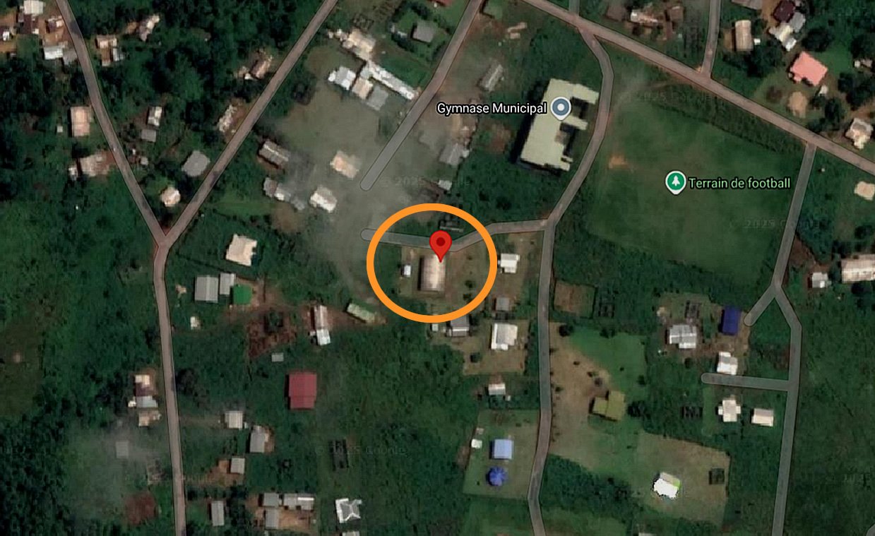 Vue satellite de la paroisse AGAPE Lebamba