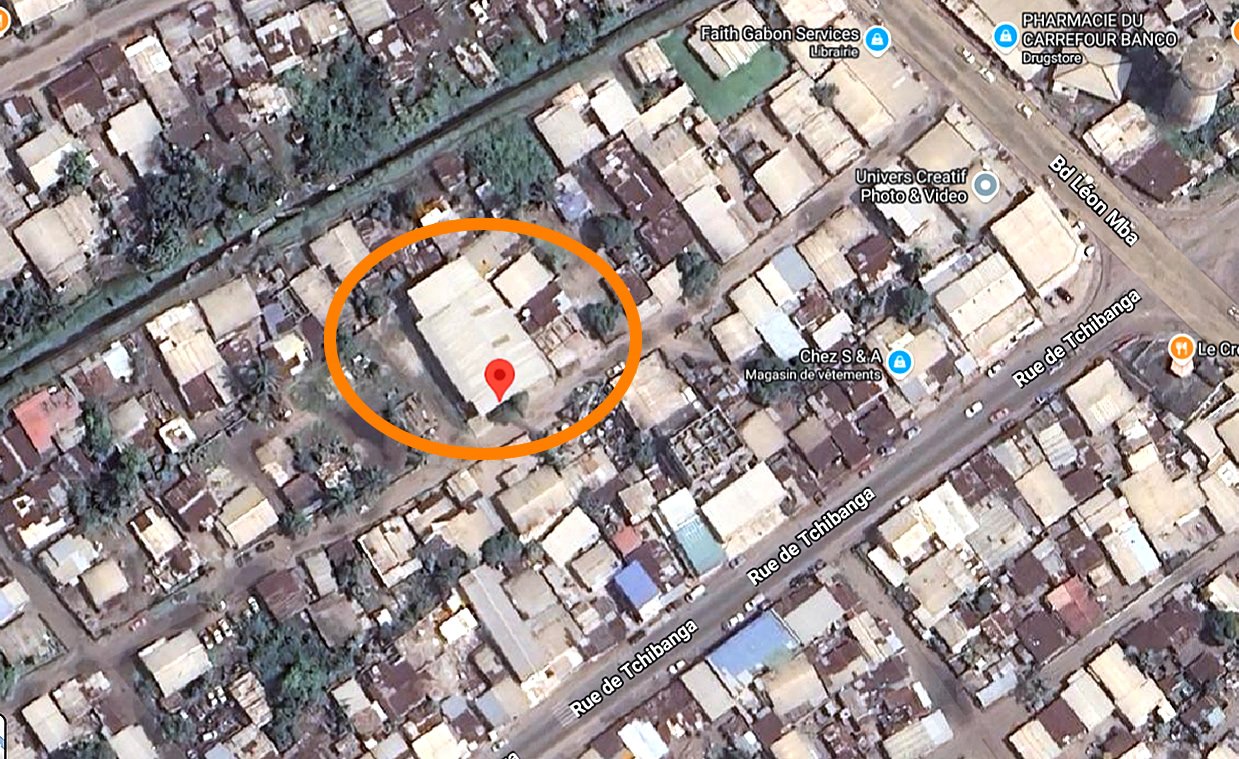 Vue satellite de la paroisse AGAPE Port-Gentil