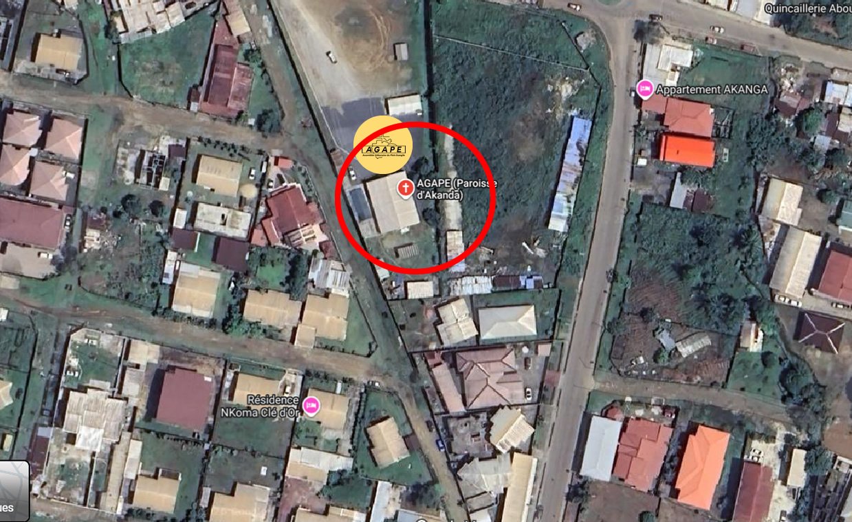 Vue satellite de la paroisse AGAPE Akanda