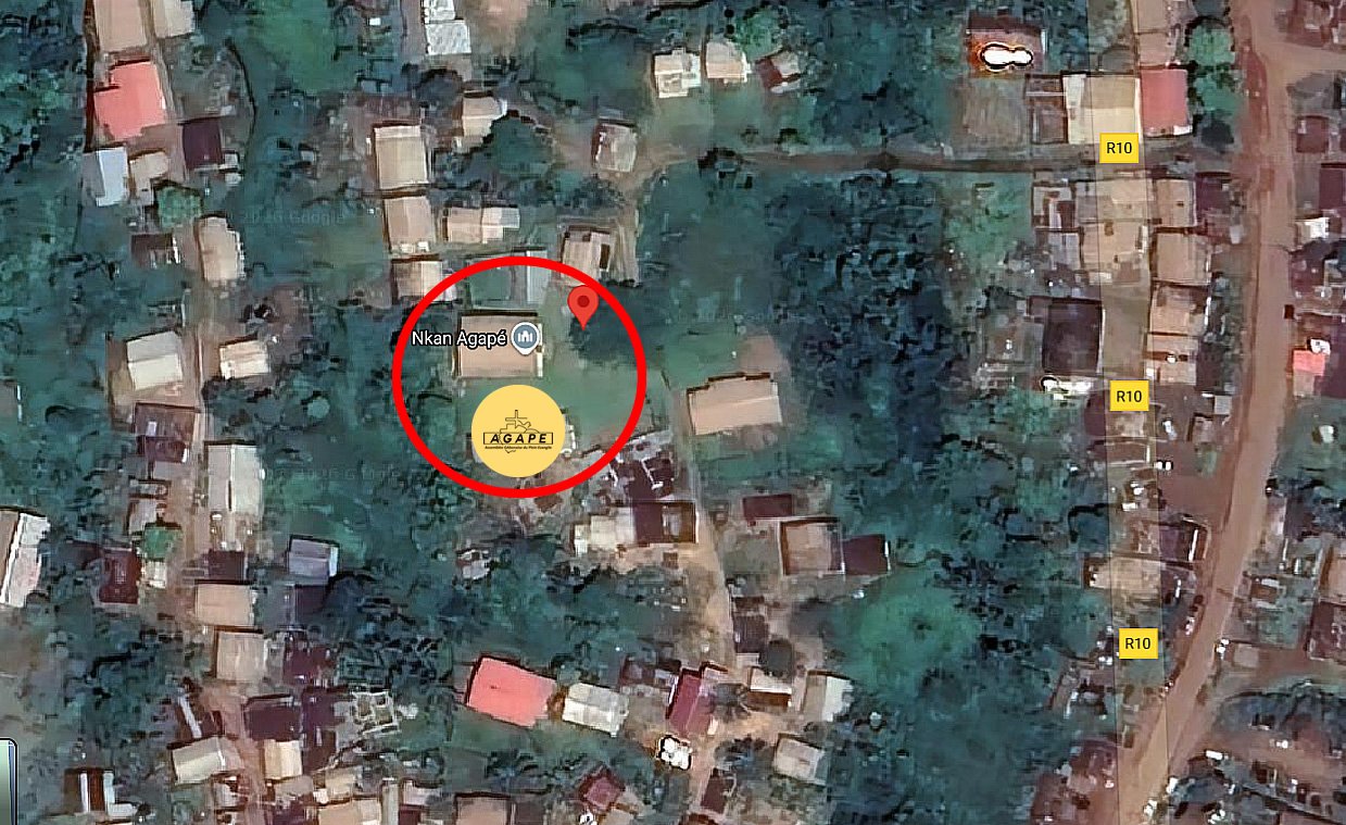 Vue satellite de la paroisse AGAPE Ntoum